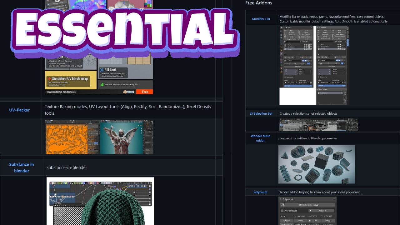Essential Blender Addons Daniel